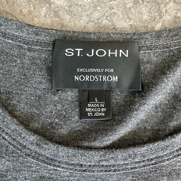 St. John Charcoal and Black Lace Long Sleeve Top - Picture 3 of 4